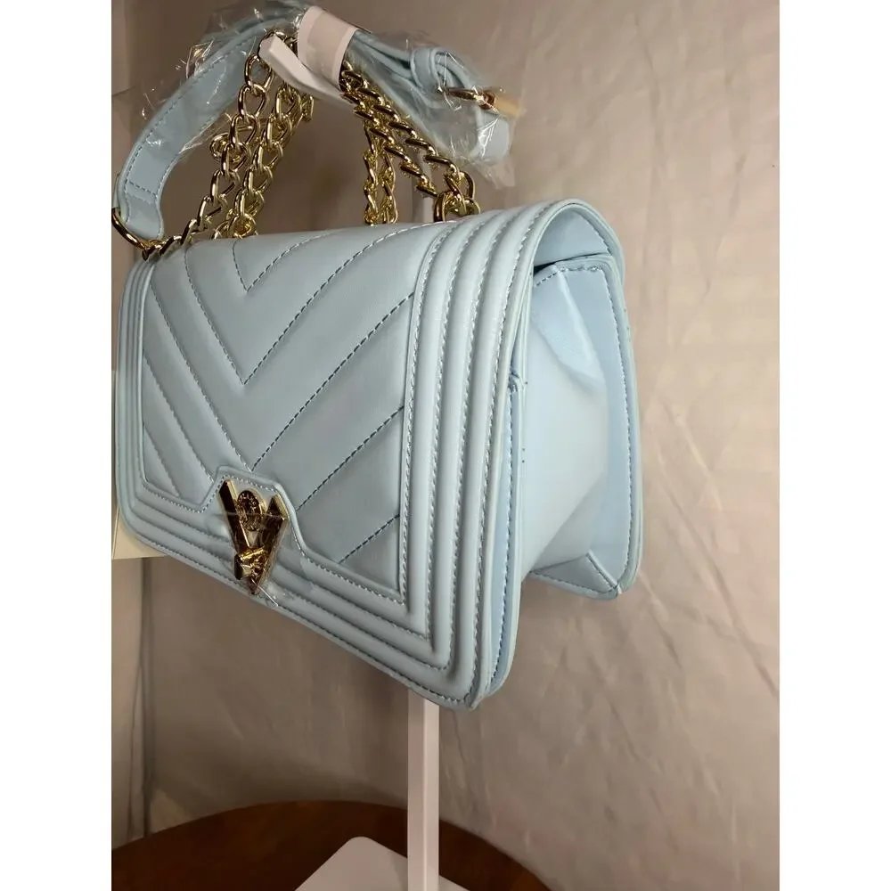 Valentino Orlandi Chevron Crossbody Light Blue NWT MSRP $249